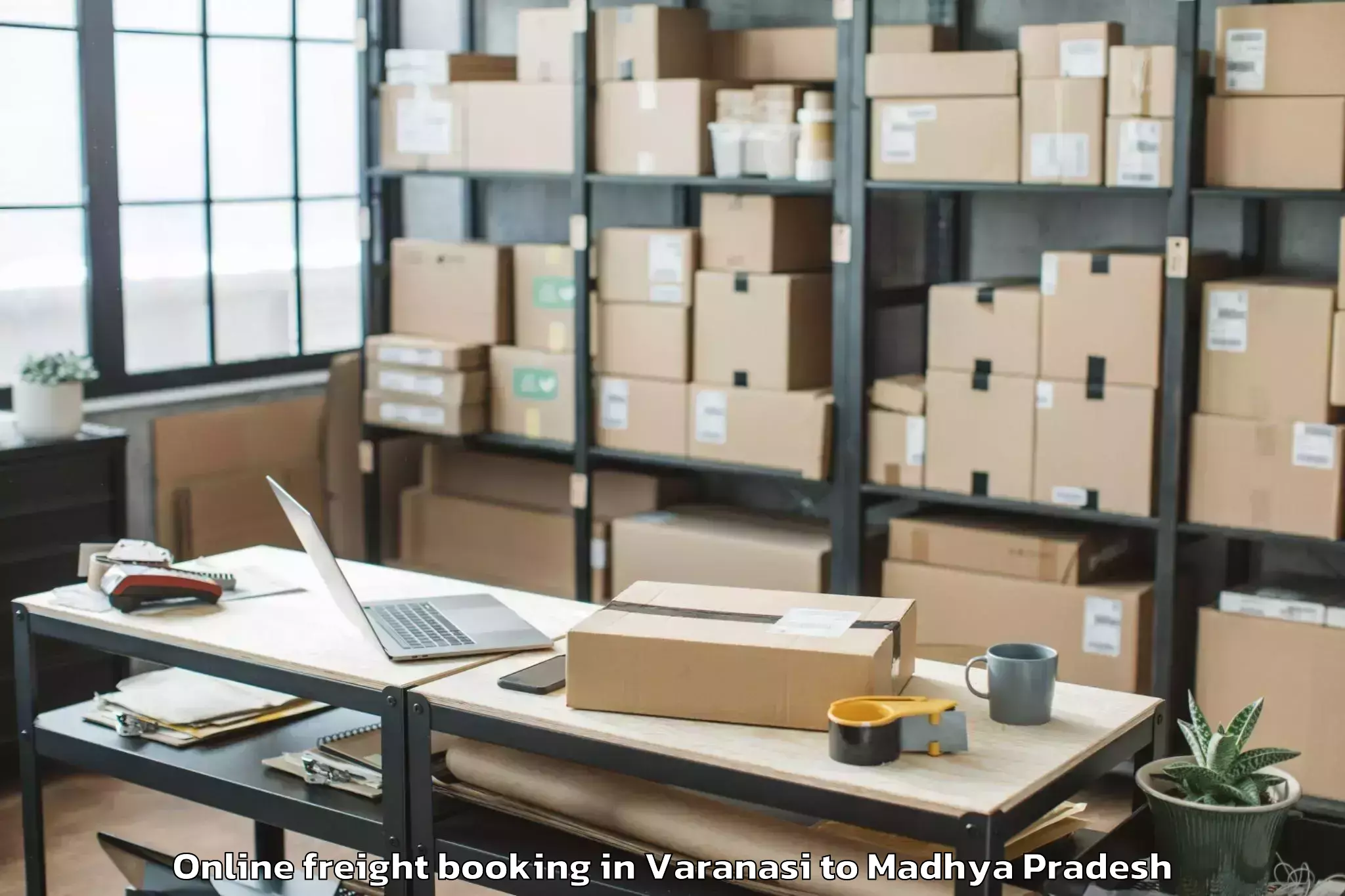 Trusted Varanasi to Alot Online Freight Booking